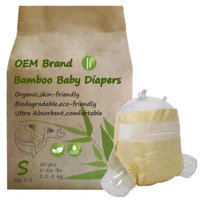 Produttore OEM di pannolini usa e getta per bambini in tessuto di bambù biologico biodegradabile al 100%