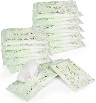 Salviettine umidificate per bambini biodegradabili al 100% in bambù per pelli sensibili