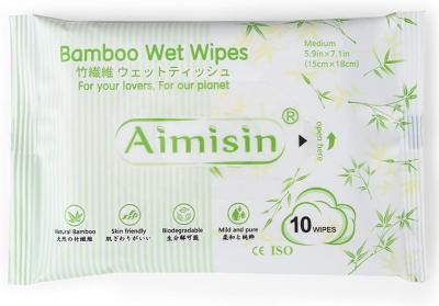 Salviettine umidificate per bambini in bambù naturale, biodegradabili, non sbiancate ed ecologiche